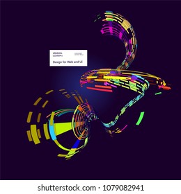 Moving colorful lines of abstract background
