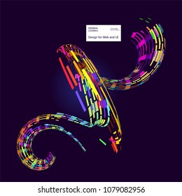 Moving colorful lines of abstract background