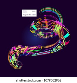 Moving colorful lines of abstract background