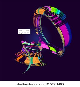 Moving colorful lines of abstract background  