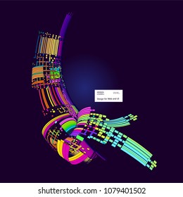 Moving colorful lines of abstract background  