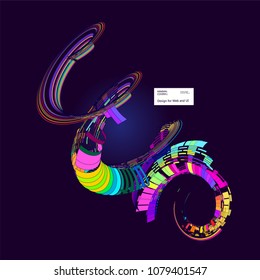 Moving colorful lines of abstract background  