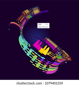 Moving colorful lines of abstract background  