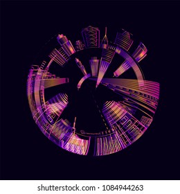 Moving colorful lines of abstract background