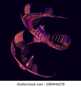 Moving colorful lines of abstract background