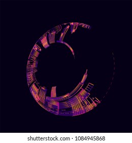 Moving colorful lines of abstract background 