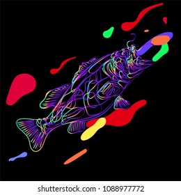 Moving colorful lines of abstract background -fish