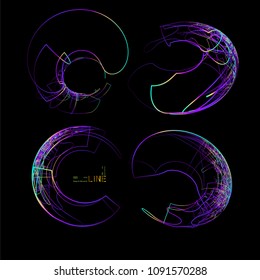 Moving colorful lines of abstract background  
