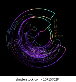 Moving colorful lines of abstract background  