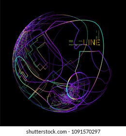 Moving colorful lines of abstract background  