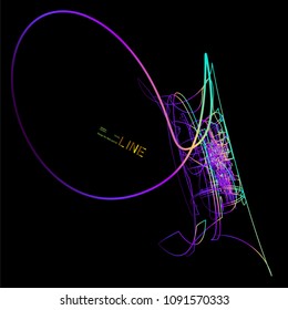 Moving colorful lines of abstract background  