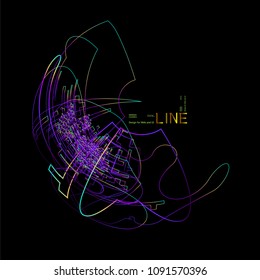 Moving colorful lines of abstract background  