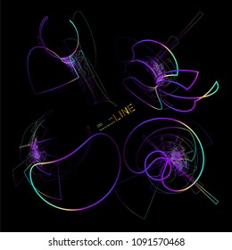 Moving colorful lines of abstract background