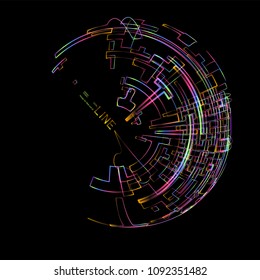 Moving colorful lines of abstract background