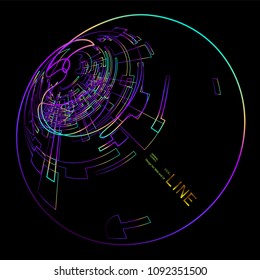 Moving colorful lines of abstract background