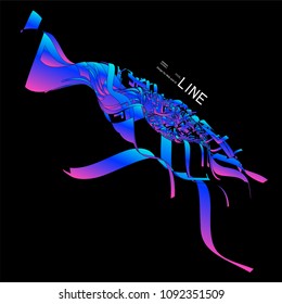 Moving colorful lines of abstract background