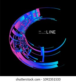 Moving colorful lines of abstract background