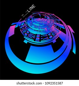 Moving colorful lines of abstract background