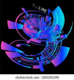 Moving colorful lines of abstract background