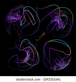 Moving colorful lines of abstract background