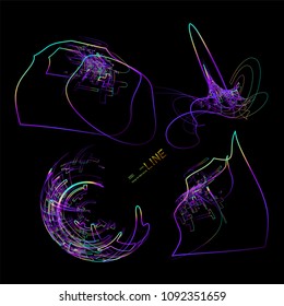 Moving colorful lines of abstract background