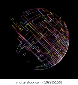 Bewegende bunte Linien abstrakten Hintergrund