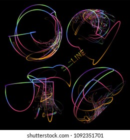 Moving colorful lines of abstract background