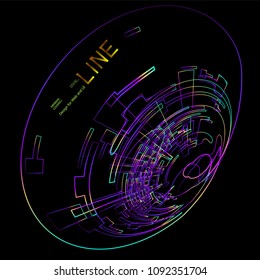 Moving colorful lines of abstract background