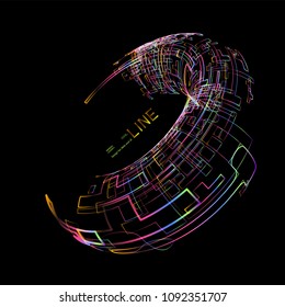 Bewegende bunte Linien abstrakten Hintergrund