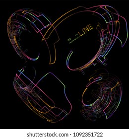 Moving colorful lines of abstract background