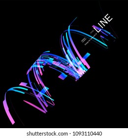 Moving colorful lines of abstract background