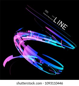 Moving colorful lines of abstract background