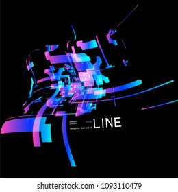 Moving colorful lines of abstract background
