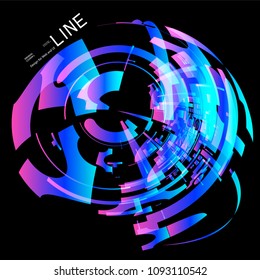 Moving colorful lines of abstract background