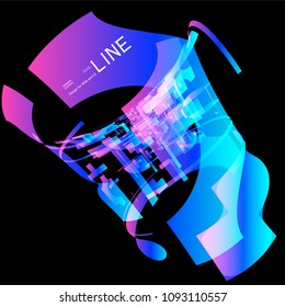 Moving colorful lines of abstract background