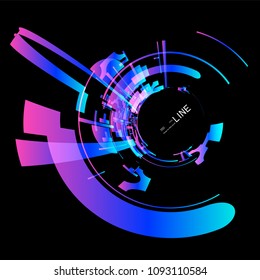 Moving colorful lines of abstract background