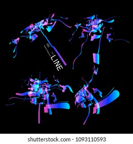 Moving colorful lines of abstract background