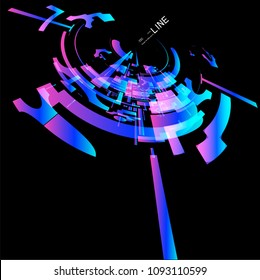 Moving colorful lines of abstract background