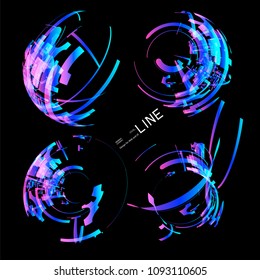 Moving colorful lines of abstract background