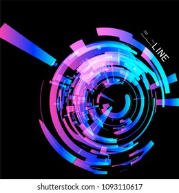 Moving colorful lines of abstract background