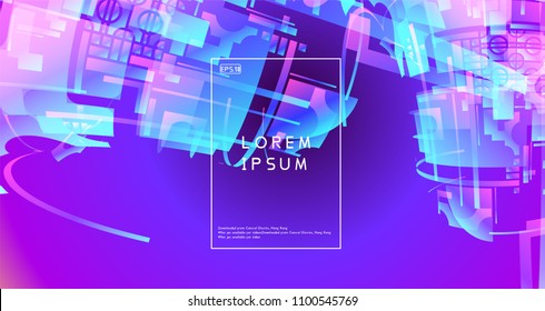 Moving colorful lines of abstract background