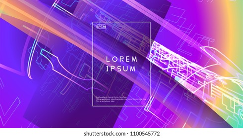 Moving colorful lines of abstract background