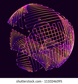 Moving colorful lines of abstract background   