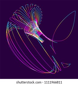 Moving colorful lines of abstract background