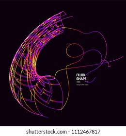 Moving colorful lines of abstract background