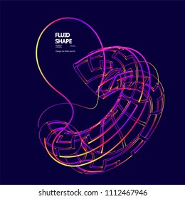 Moving colorful lines of abstract background