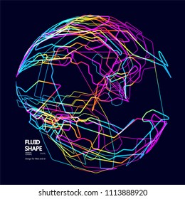 Moving colorful lines of abstract background  