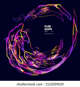 Moving colorful lines of abstract background