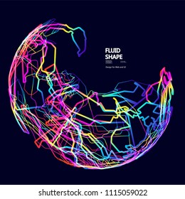 Moving colorful lines of abstract background