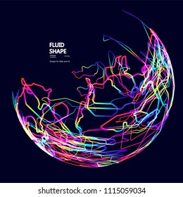 Moving colorful lines of abstract background